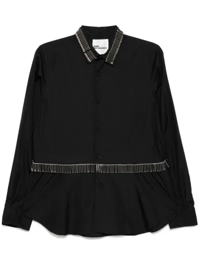 Noir Kei Ninomiya Safety Pin Embellishment Long-sleeves Shirt In Black
