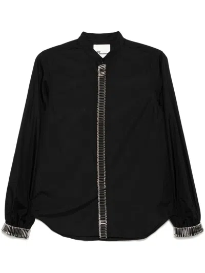 Noir Kei Ninomiya Safety Pin Embellishment Long-sleeves Shirt In Black