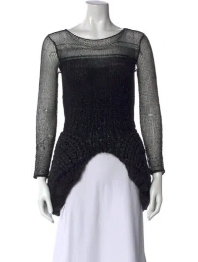 Pre-owned Noir Kei Ninomiya Scoop Neck Sweater In Black