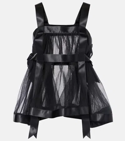 Noir Kei Ninomiya Semi-sheer Sleeveless Top In Black