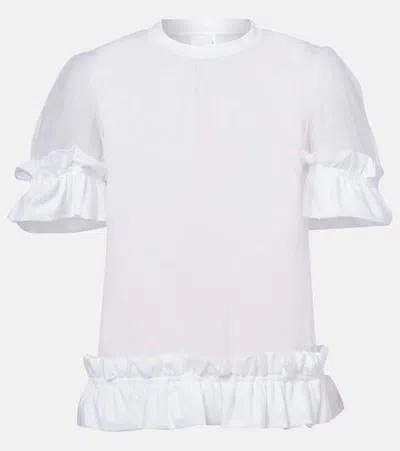 Noir Kei Ninomiya Sheer Tulle Top In White
