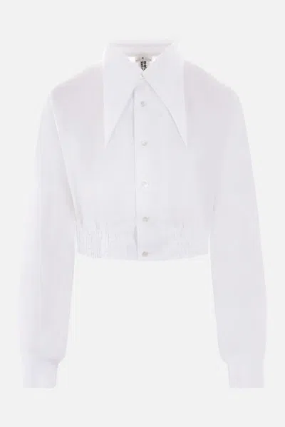Noir Kei Ninomiya Oversize Collar Elastic Shirt In White