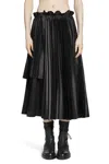 Noir Kei Ninomiya Pleated Asymmetric Midi Skirt In Black