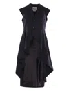 Noir Kei Ninomiya Sleeveless High-low Wool Jacket In Black