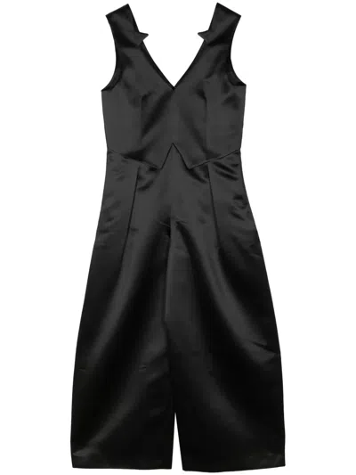 Noir Kei Ninomiya Sleeveless Satin Jumpsuit In Black