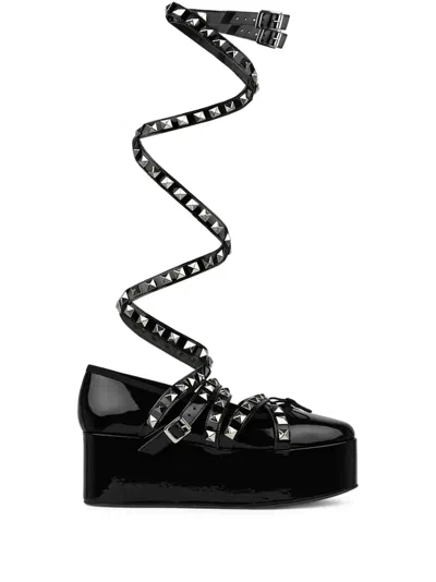 Noir Kei Ninomiya Stud-embellished Leather Loafers In Black