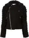 Noir Kei Ninomiya Textured Sleeves Biker Jacket In Black