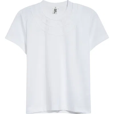 Noir Kei Ninomiya Triple Neckline Cotton Ponte T-shirt In White