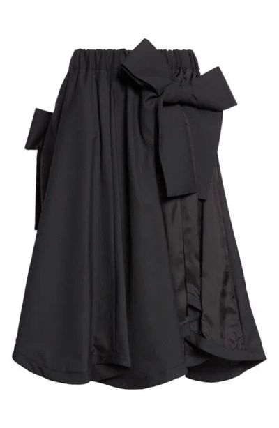 Noir Kei Ninomiya Tropical Wool Bow Skirt In Red