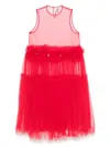 Noir Kei Ninomiya Tulle Midi Dress In Rot