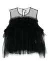 Noir Kei Ninomiya Tulle Ruffle Blouse In Black