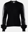 Noir Kei Ninomiya Wool Jersey And Tulle Long Sleeve T-shirt In Black