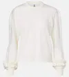 Noir Kei Ninomiya Tulle-trimmed Wool Sweater In White
