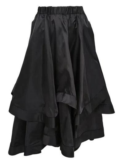 Noir Kei Ninomiya Twill Midi Skirt In Black