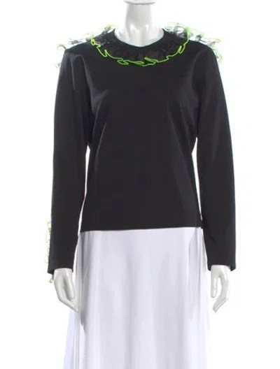 Pre-owned Noir Kei Ninomiya Vintage Crew Neck Top In Black
