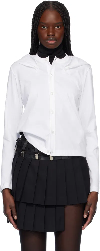 Noir Kei Ninomiya White Cotton Ponte Shirt