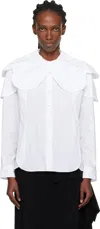 Noir Kei Ninomiya White Flower Collar Shirt In White