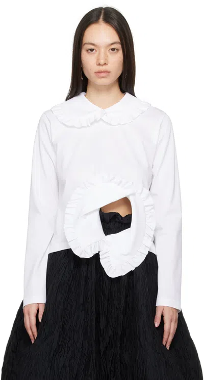 Noir Kei Ninomiya White Peter Pan Collar Polo In 2 White