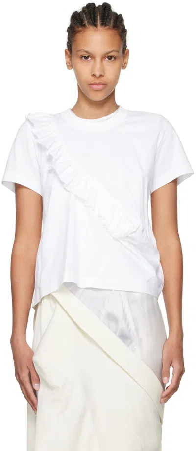Noir Kei Ninomiya White Ruffled T-shirt In 2 White