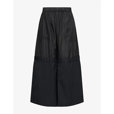 Noir Kei Ninomiya Womens Double-layer Wool Trousers Black