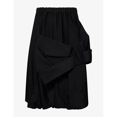 Noir Kei Ninomiya Womens Oversized-bow Balloon Wool Midi Skirt Black Xs