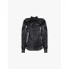 Noir Kei Ninomiya Tie-neck Satin Shirt In Black
