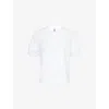 NOIR KEI NINOMIYA WOMENS WHITE KISS SHORT-SLEEVE COTTON-JERSEY T-SHIRT