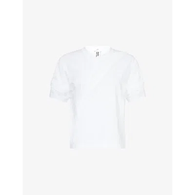 Noir Kei Ninomiya Womens White Kiss Short-sleeve Cotton-jersey T-shirt