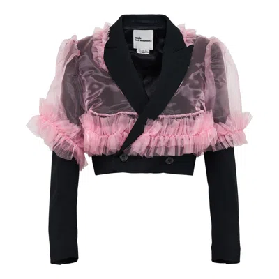 Noir Kei Ninomiya Wool Gabardine Polyester Jacket In Pink