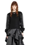 Noir Kei Ninomiya Wool Jersey And Tulle Long Sleeve T-shirt In Black