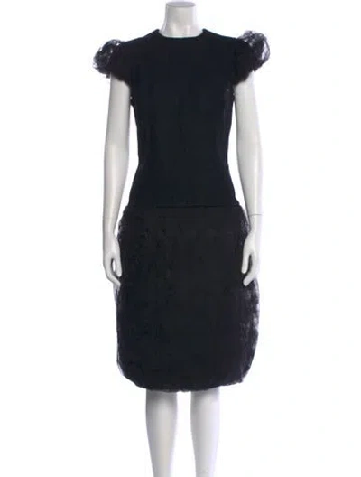 Pre-owned Noir Kei Ninomiya Wool Midi Length Dress W/ Tags In Black