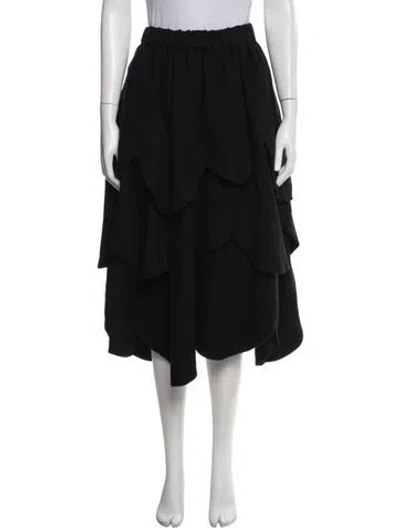 Pre-owned Noir Kei Ninomiya Wool Midi Length Skirt In Black
