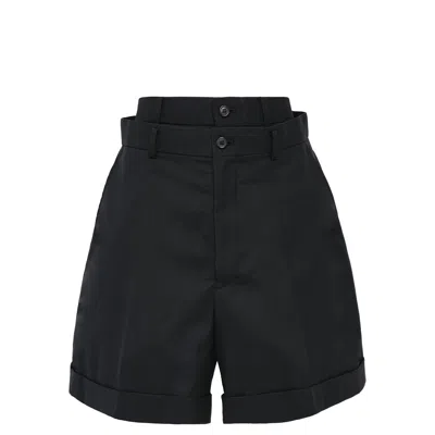 Noir Kei Ninomiya Wool Tropical Shorts In Black