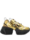 Noir Kei Ninomiya X Comme Des Garçons Cut-out Platform Sneakers In Gold
