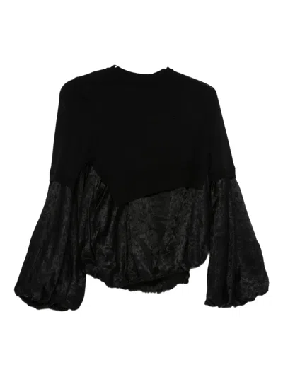 Noir Kei Ninomiya X Comme Des Garçons Panelled Top In Black