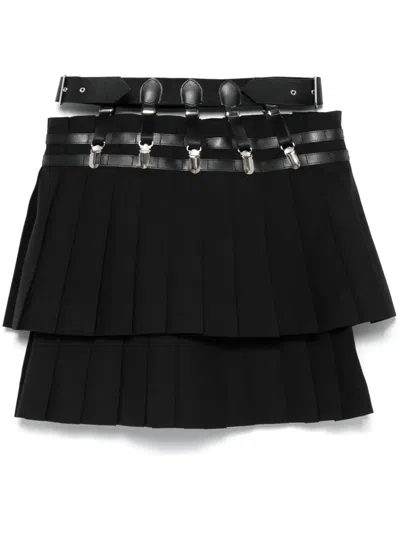 Noir Kei Ninomiya X Comme Des Garcons Pleated Mini Skirt In Black