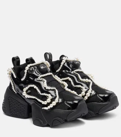 Noir Kei Ninomiya X Reebok Embellished Platform Sneakers In Black