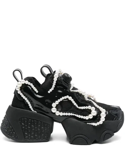 NOIR KEI NINOMIYA X REEBOK PEARL-EMBELLISHED SNEAKERS