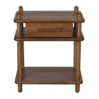 Noir Keller End Table With Storage In Dark Walnut