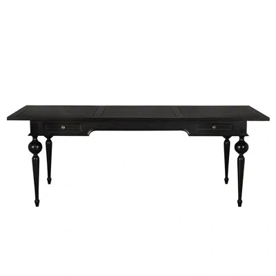 Noir Kingsley Partner Desk In Hand Rubbed Black