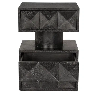 Noir Kingston Side Table In Black Walnut