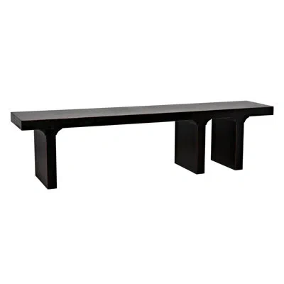 Noir Kir Wood Bench In Black