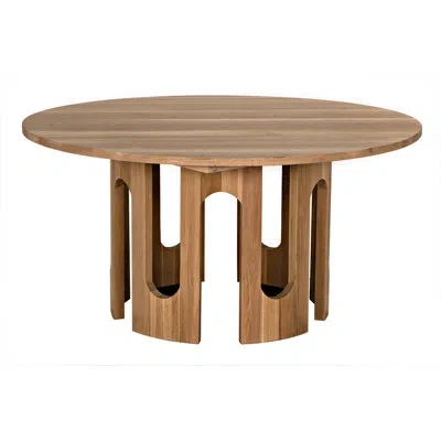 Noir Kirill 60'' Solid Wood Dining Table In White Oak