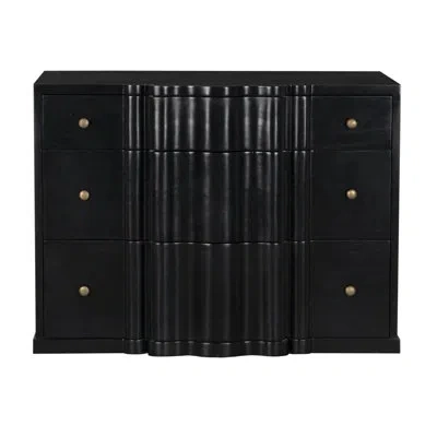 Noir Kiss 40'' W 3 - Drawer Dresser In Hand Rubbed Black