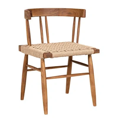 Noir Knox Side Chair In Beige/brown
