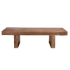 Noir Kobe Solid Wood Single Coffee Table In Clear Coat Flat