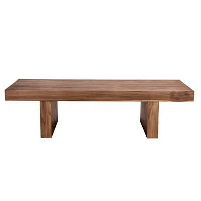 Noir Kobe Solid Wood Single Coffee Table In Clear Coat Flat