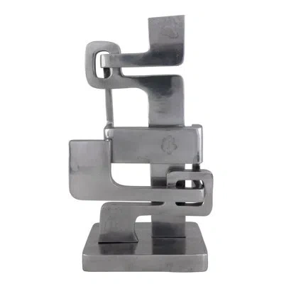 Noir Kubric Sculpture In Polished Silver