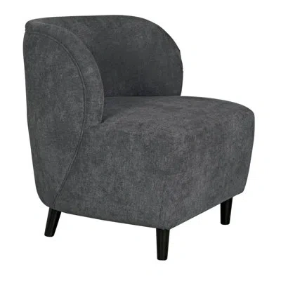 Noir Laffont 30" W Fabric Barrel Chair In Ocean Gray,black