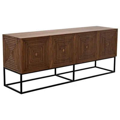 Noir Lanon Buffet Table In Dark Walnut;matte Black